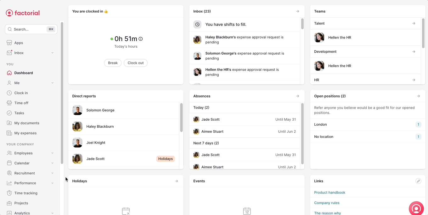 Factorial — About custom tables